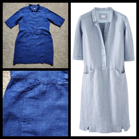 Poetry Dresses & Skirts - Poetry 100% linen shirt dress Size 14 Color denim blue